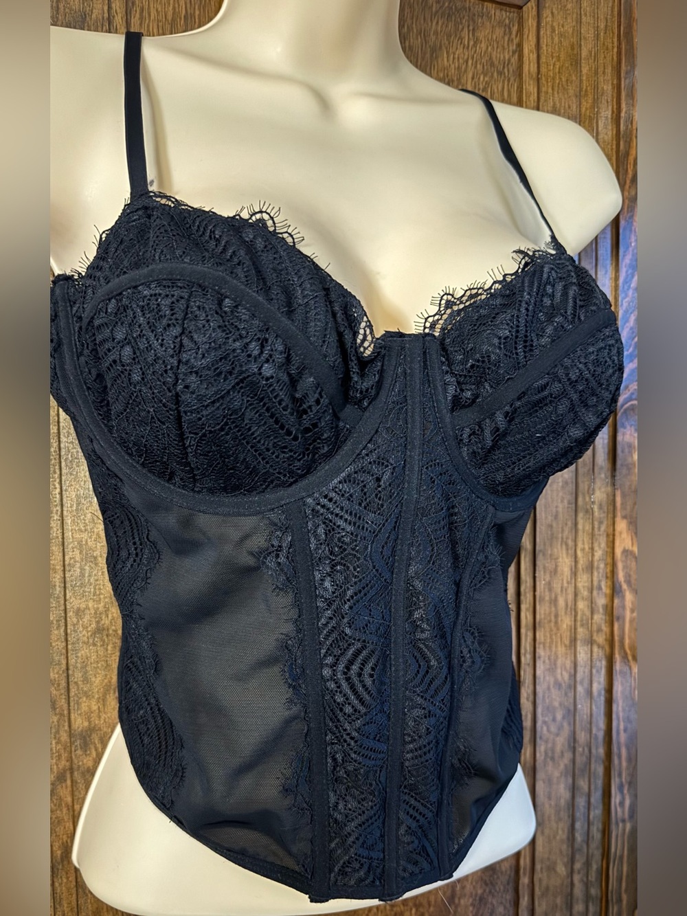 Garage brand bustier black Large C cup adjustable back like new